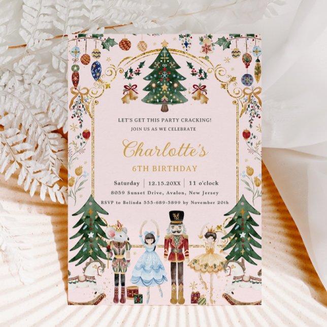 Convites O Quebra-Nozes Aniversário de Natal Vintage  (Criador carregado)