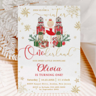 Convites O Quebra-Nozes Inverno Onederland 1º Aniversário V