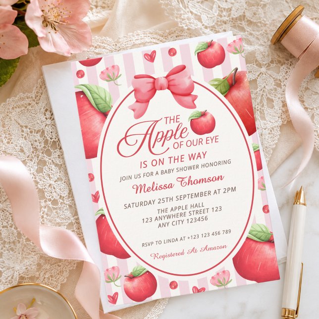 Convites O Queridinho Coquete Rosa Vermelho Baby Shower (Criador carregado)