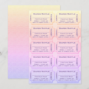 Convites O Raffle da fralda Tickets o chá de fraldas bonit