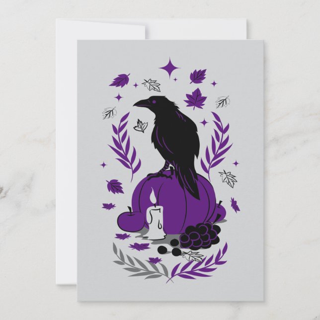 Convites O Raven do outono - Soirée do Halloween Gótico (Frente)