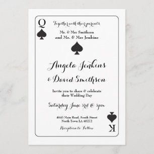 Convites O Rei Rainha Ace Joga Cartas Convidando