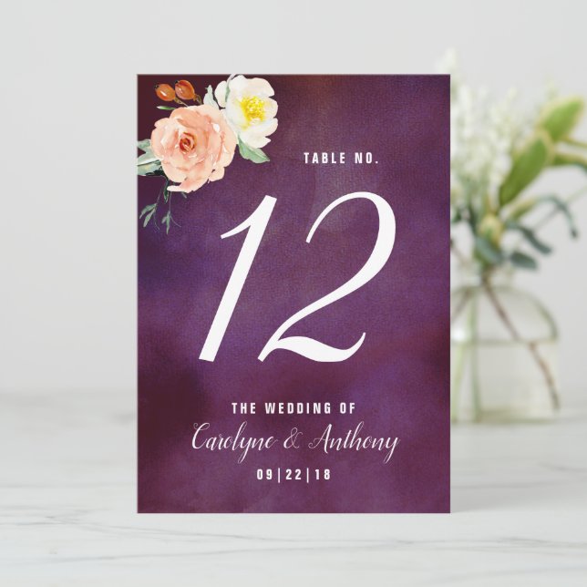 Convites O Romance Na Coleção De Casamentos De Bloom (Em pé/Frente)