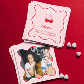 Convites O Rosa Vermelho Será A Minha Proposta De Bridesmai