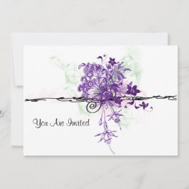 Convites O roxo abstrato floresce o buquê, você é convidado