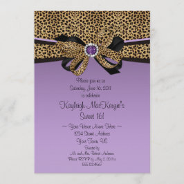 Convites O roxo do impressão do leopardo #2 Jewels o doce