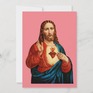Convites O Sagrado Coração de Jesus Retrato de Arte Fina