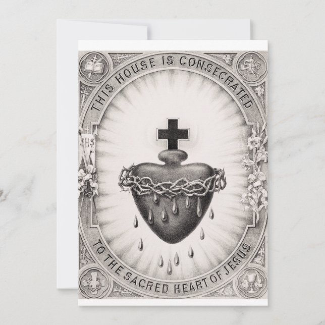Convites O Sagrado Coração de Jesus Símbolo Divino (Frente)