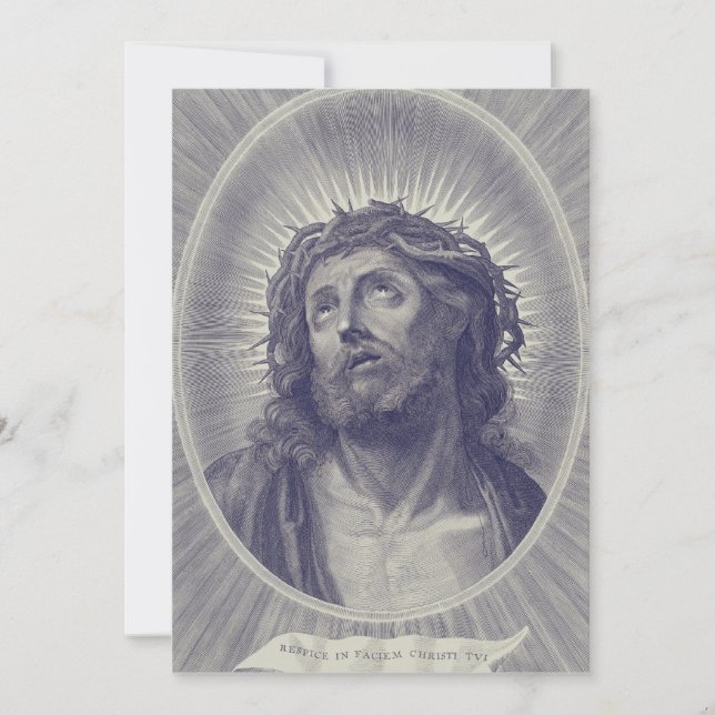 Convites O Santo Rosto De Jesus Com Coroa De Espinhos Arte (Frente)