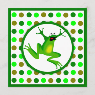 Convites O sapo das crianças e aniversário verde das