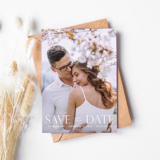 Convites O Script V Modern 2 Foto Salva a Data (Criador carregado)