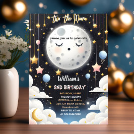 Convites O segundo aniversário da Lua na Noite do Espaço Bo