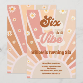 Convites O Seis É Uma Festa de aniversário Vibe Boho Sunshi