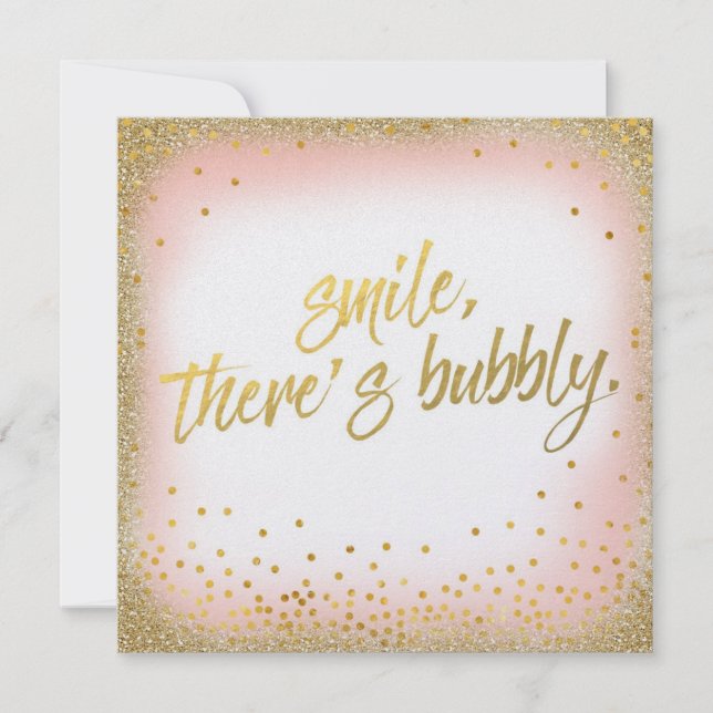 Convites O sorriso Dourado do pêssego lá é pérola (Frente)