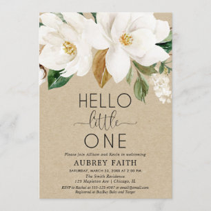 Convites O sorvo floral rústico e vê, cai bebê da reunião