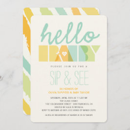 Convites O sorvo moderno do verde olá! & vê o chá de