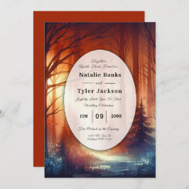 Convites O Spell de Woodland do Casamento de Folhas