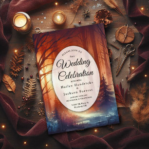 Convites O Spell de Woodland do Casamento de Folhas