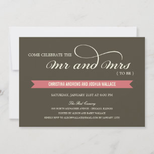 Convites O Sr. e a Sra. Chá de casamento/Janto de ensaio C
