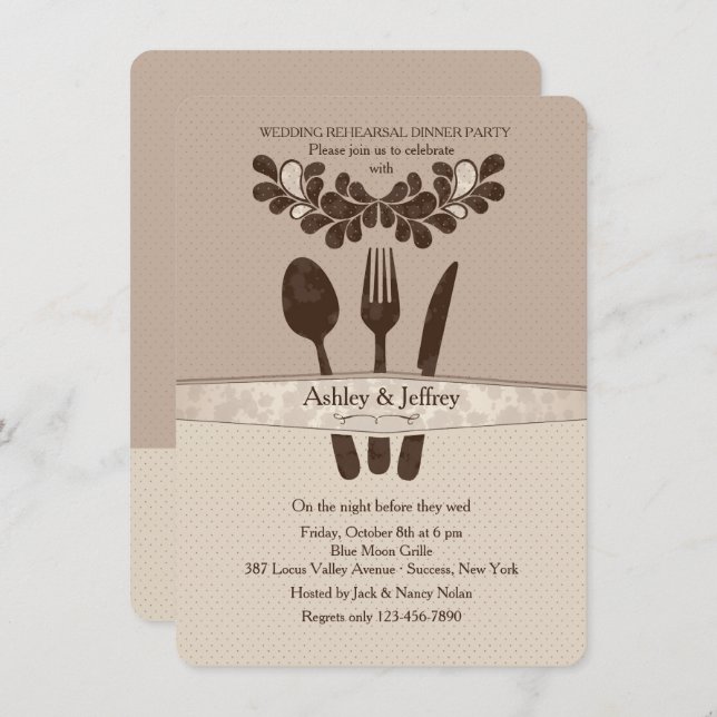 Convites O Sr. e a Sra. Utensils Jantam (Frente/Verso)