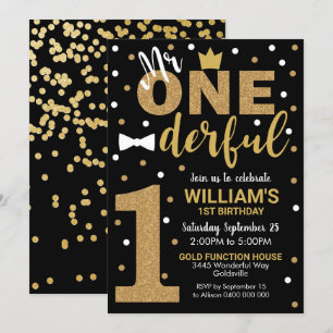 Convites O Sr. Onemagistrale Invitation Black e Dourado
