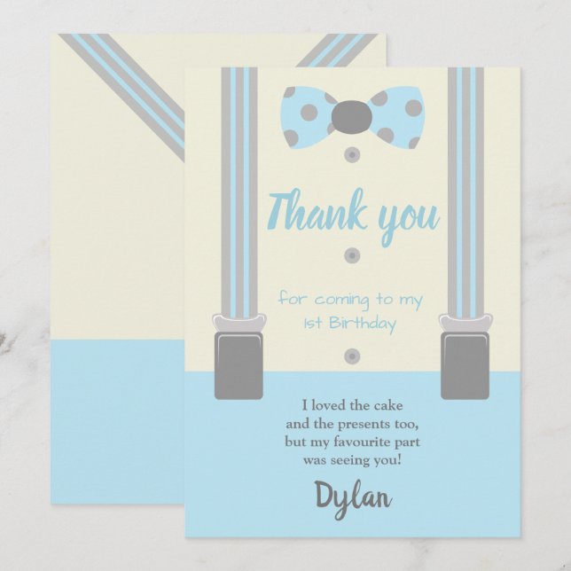 Convites O Sr. Onemaravilhoso, azul e cinza arco (Frente/Verso)