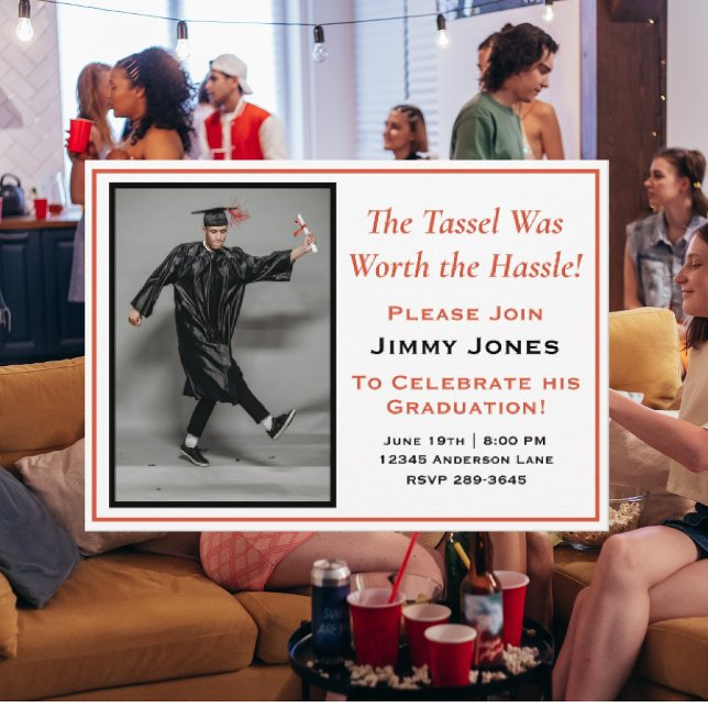 Convites O Tassel Valia A Pena Da Festa de formatura De Has (Criador carregado)