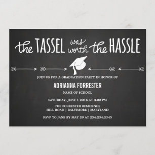 Convites O Tassel Valia A Pena De Chalkboard Hassle