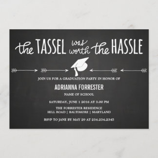 Convites O Tassel Valia A Pena De Chalkboard Hassle