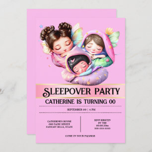 Convites O tema da fada é sonâmbulo, garotas rosa