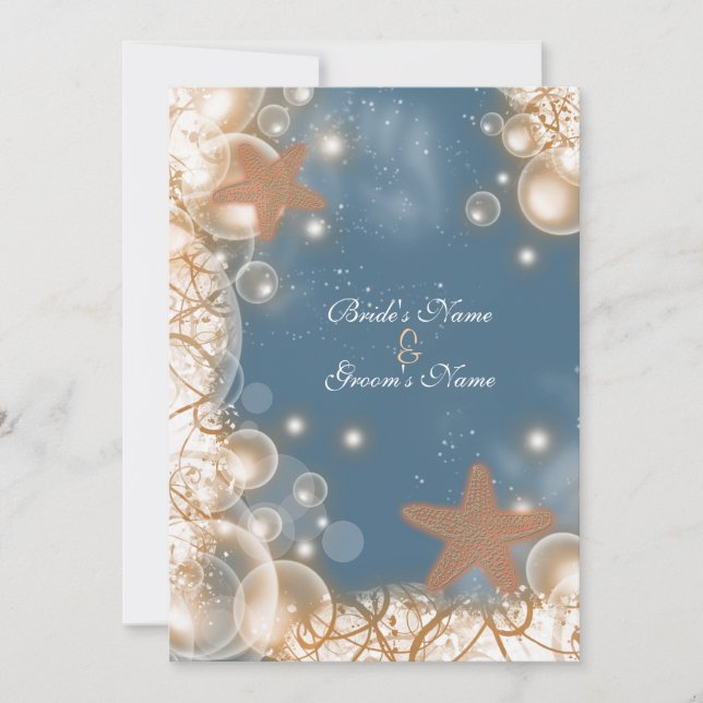 Convites O tema do casamento de praia - festa elegante (Frente)