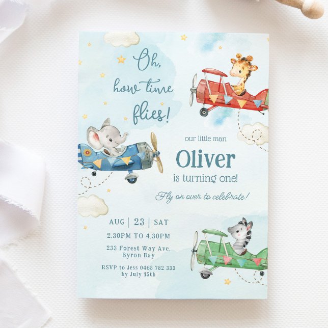 Convites O Tempo de Aventura para Aviões de Animais Cachorr (Criador carregado)