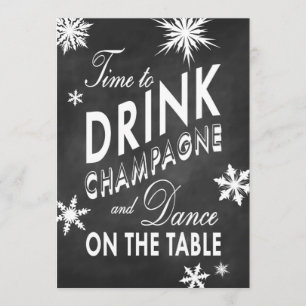Convites O tempo do quadro beber o feriado de Champagne