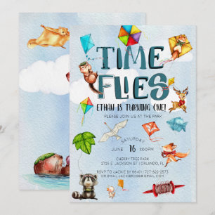 Convites O Tempo Voa   Festa de 1º Aniversário com Tema de 