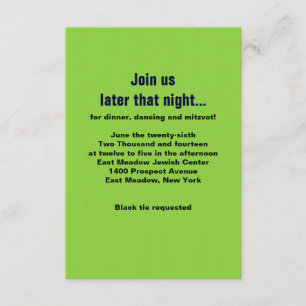 Convites O TEXTO COMPULSIVO - Bar Mitzvah Party Card