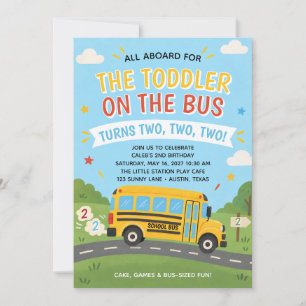 Convites O Toddler no Ônibus Faz Dois Anos de Idade