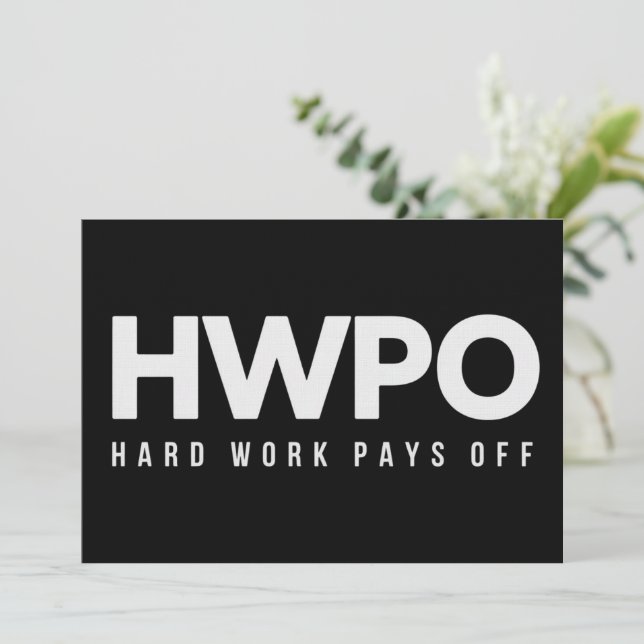 Convites O Trabalho Duro Compensa Motivação Ano Novo  (Em pé/Frente)