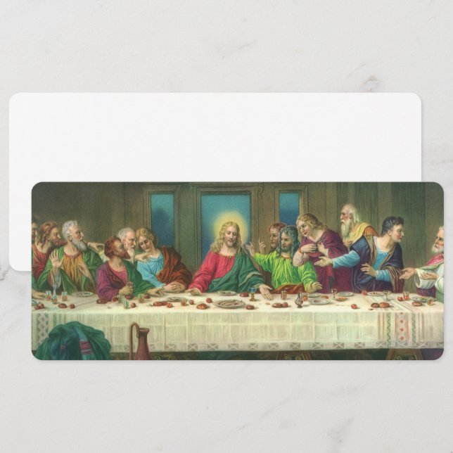 Convites O último jantar originalmente de Leonardo da Vinci (Frente/Verso)