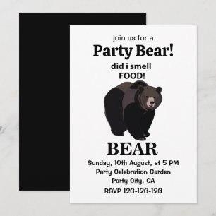 Convites O Urso Cheirava Um Urso Engraçado Da Comida