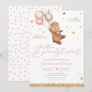 Convites O Urso De Teddy Podemos Trazer Chá de fraldas
