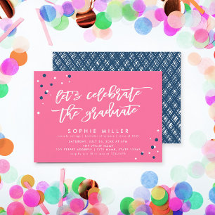 Convites O Vamos azul cor-de-rosa celebra a Parte do Forman