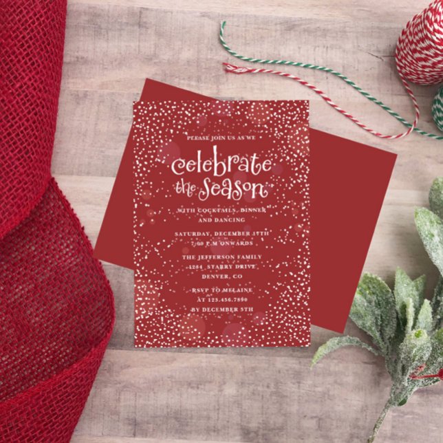 Convites O Vamos de neve celebra a festa de férias da tempo (Criador carregado)