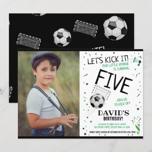 Convites O Vamos Do Rookie Kick It Black Soccer Photo Anive