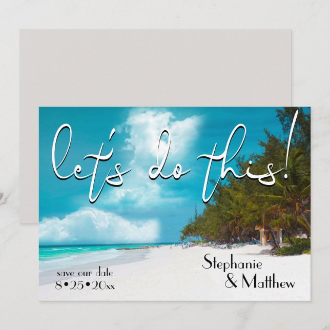 Convites O vamos Faz Esta Praia Guarda a Data (Frente/Verso)