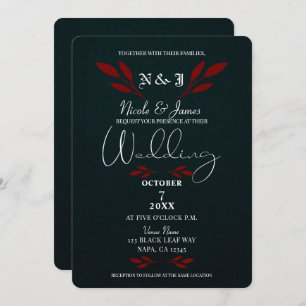 Convites O vermelho Matte deixa o casamento gótico Glam