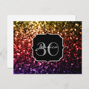 Convites O vermelho vermelho-acastanhado brilha Monograma