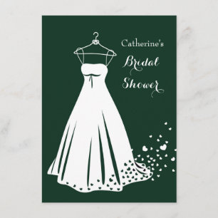 Convites O vestido de casamento, corações no chá de pane