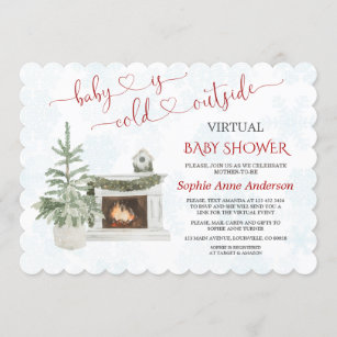 Convites O Virtual Chá de fraldas Por Email Baby Está Frio 