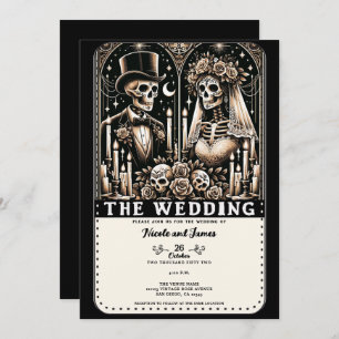 Convites O WEDDING Tarot Skeletons Bride & Groom