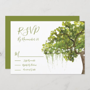 Convites Oak Tree Moss lança placas de resposta RSVP